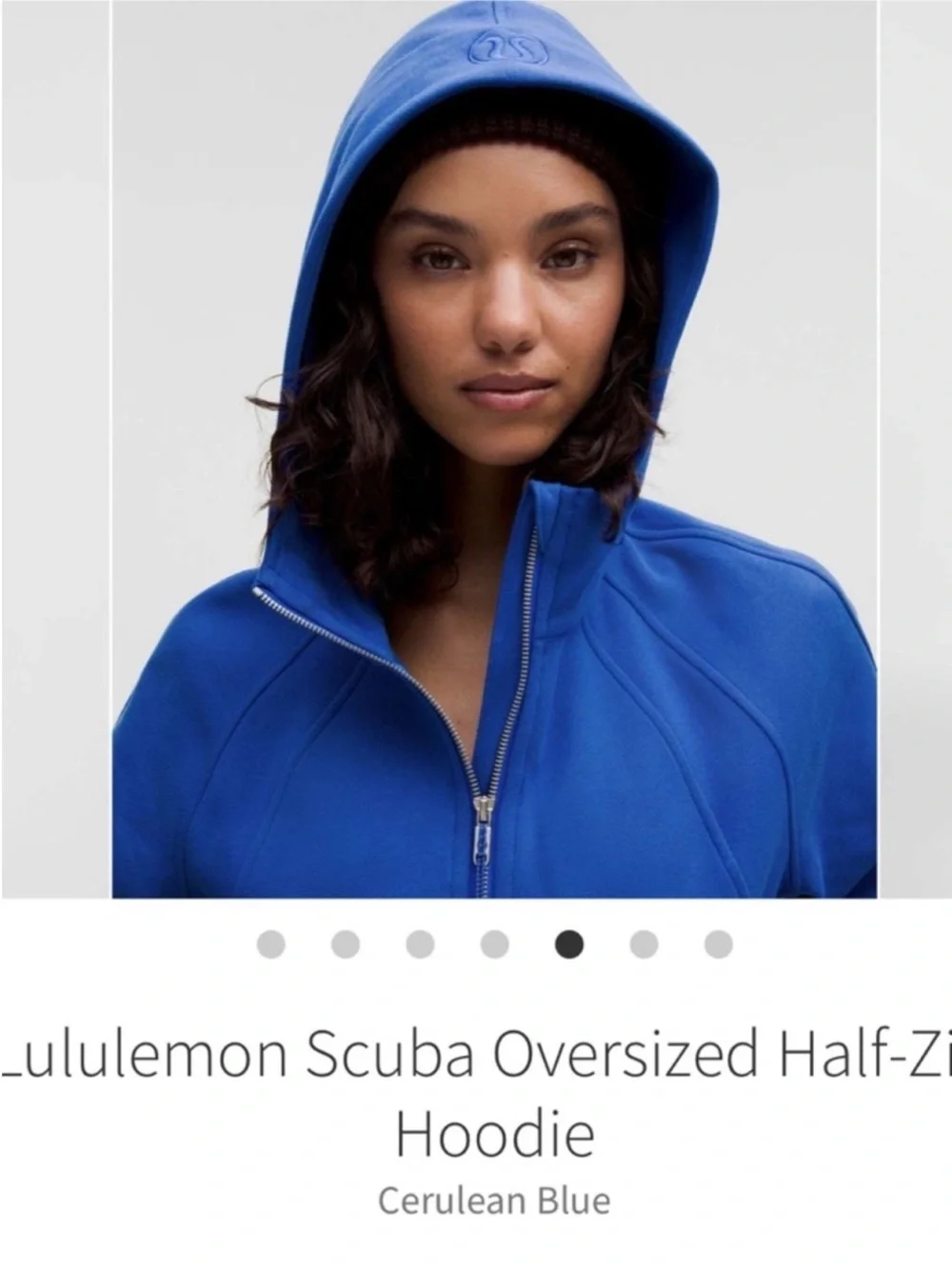 Lululemon Scuba Oversized Half Zip Hoodie Cerulean Blue Sz M/L
